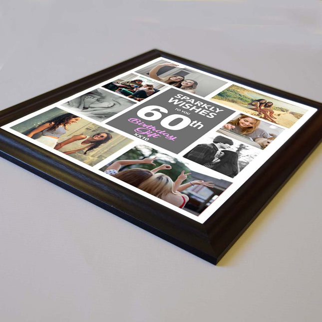 Sparkly Wishes On Your 60th Birthday - Framed Photo Collage