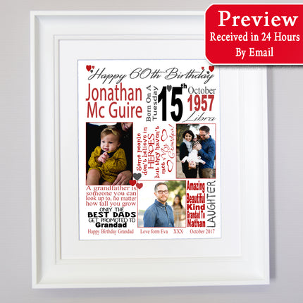This Is Your Life 60th Birthday Sentiment Frame