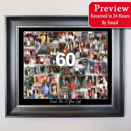 This Is Your Life 60th Birthday Blended Memories Framed Collage