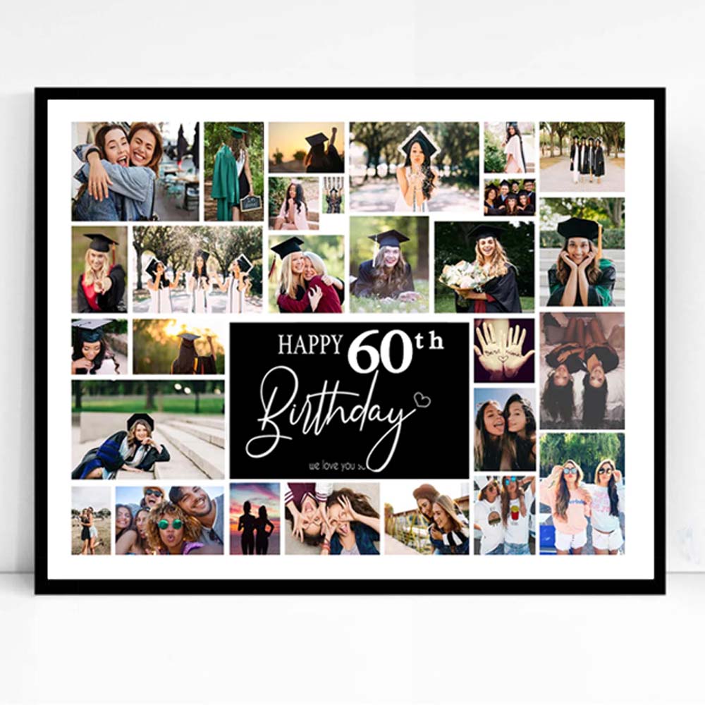 Happy 60th Birthday - This Is Your Life Framed Photo Collage Birthday Gift