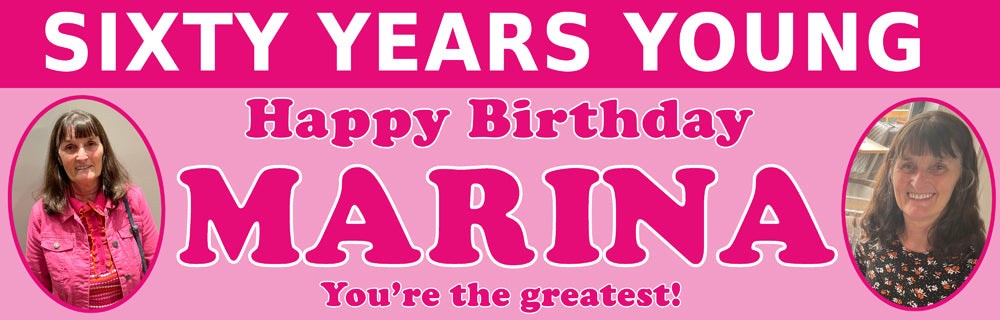 Years Young 60th Birthday Personalised Photo Banner