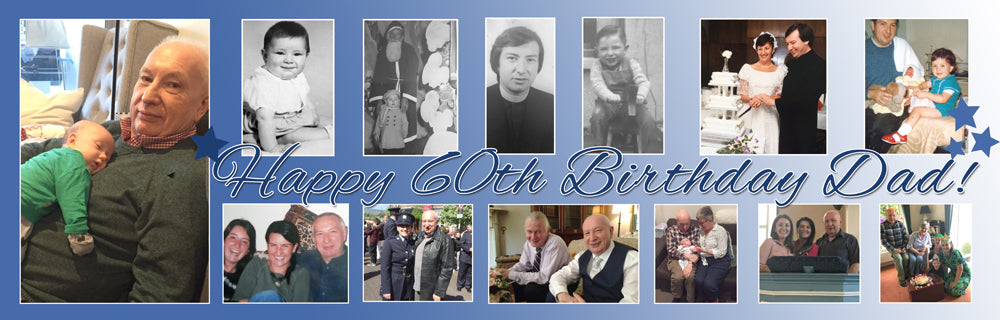 Its My 60th Party Personalised Photo Collage Banner