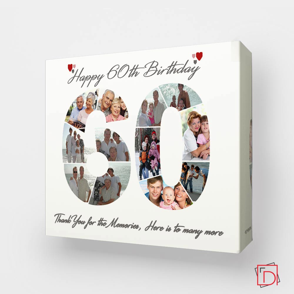 60th Birthday framed Photo Collage - Do More With Your Pictures