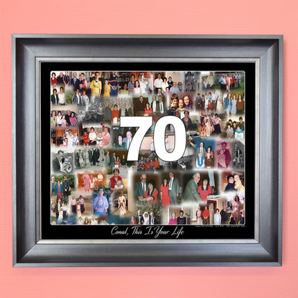 This Is Your Life 70th Birthday Blended Memories Framed Collage