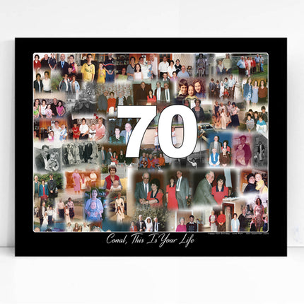 This Is Your Life 70th Birthday Blended Memories Framed Collage