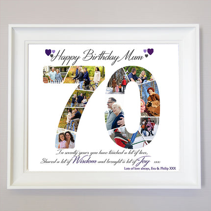 70th Birthday framed Photo Collage