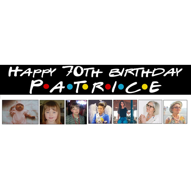 Friends 70th Birthday Party Personalised Photo Banner