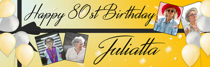 All Wrapped Up 80th Birthday Personalised Photo Banner