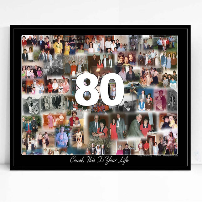 This Is Your Life 80th Birthday Blended Memories Framed Collage