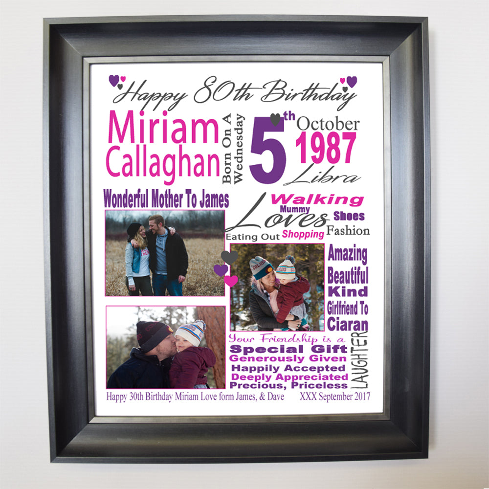 This Is Your Life 80th Birthday Sentiment Frame