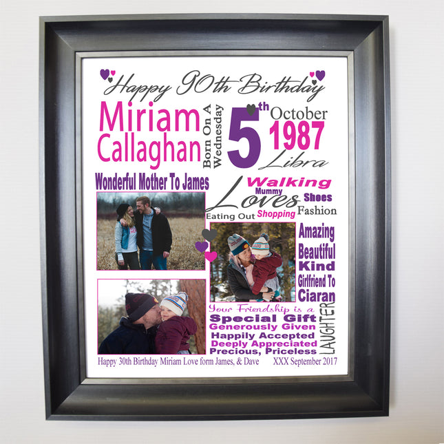 This Is Your Life 90th Birthday Sentiment Frame