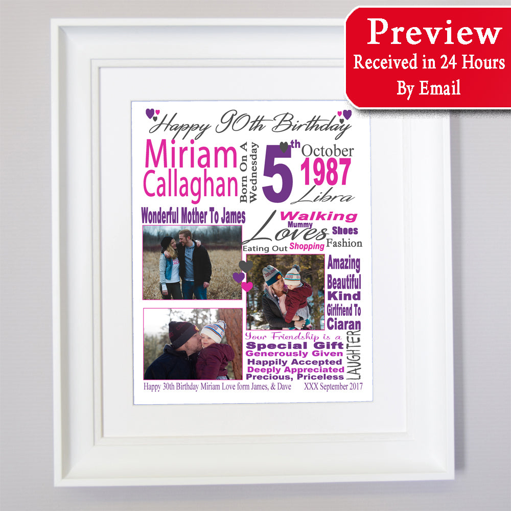 This Is Your Life 90th Birthday Sentiment Frame