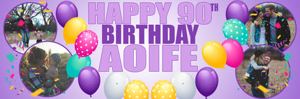 90th Birthday Circle It Up Personalised Photo Banner