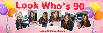 Lordy Lordy Look Whos 90 Personalised Photo Banner