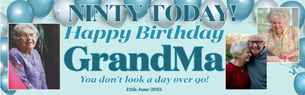 Turquoise & Teal Birthday Personalised Birthday Banner