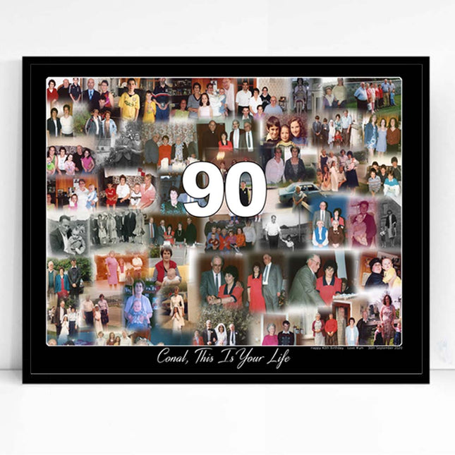 This Is Your Life 90th Birthday Blended Memories Framed Collage