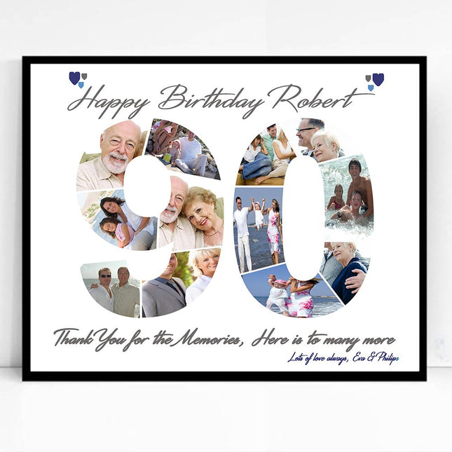 90th Birthday Celebration framed Photo Collage - Do More With Your Pictures