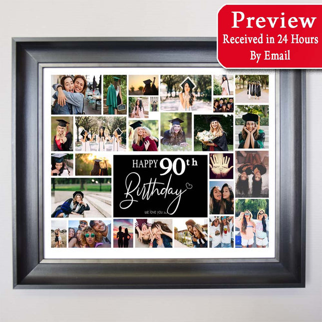 90th Birthday - This Is Your Life Framed Photo Collage Birthday Gift