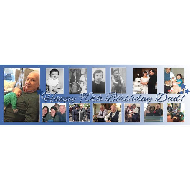 90th Party Personalised Photo Collage Banner