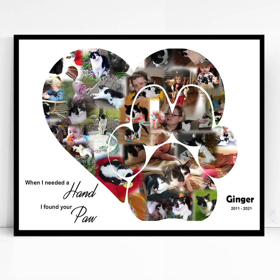 Woof Paw Framed Photo Collage