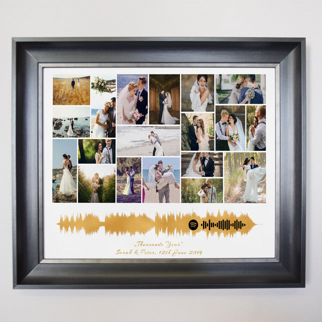 Custom Soundwave Art with Photo Collage Wedding Gift