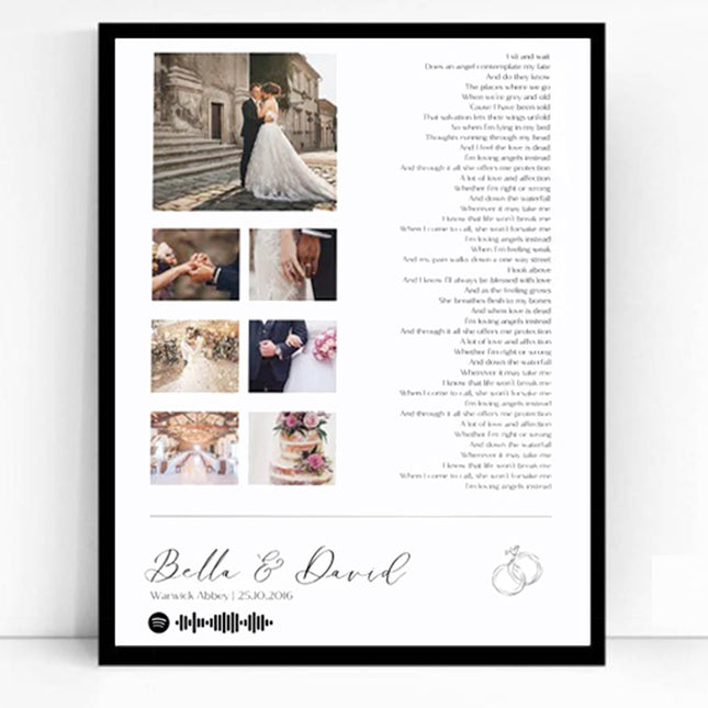 Our First Dance Wedding Photo Collage With Spotify Code Wedding Gift
