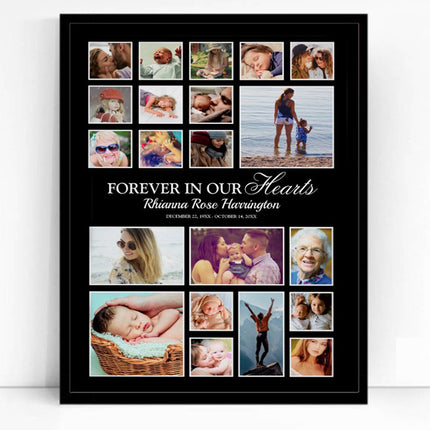 Forever In Our Hearts Memorial Photo Collage Remembrance Gift