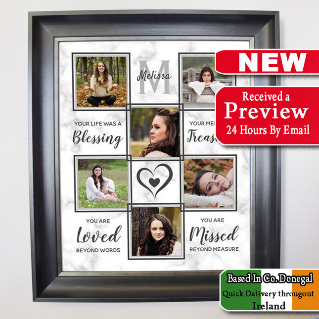 Your Memory Is A Treasure Memorial Photo Collage Framed