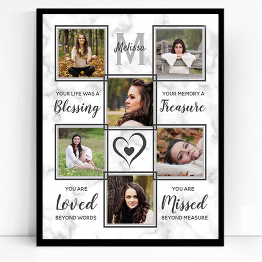 Your Memory Is A Treasure Memorial Photo Collage Framed