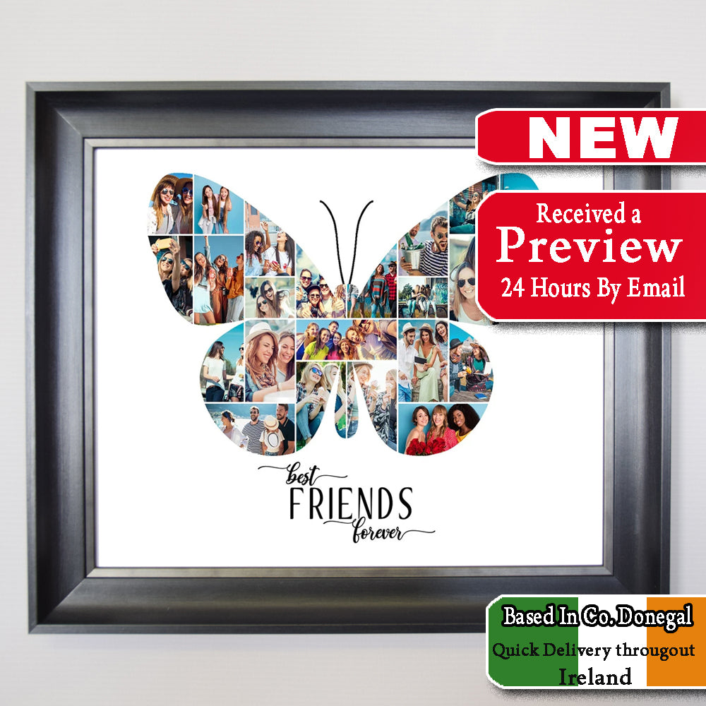 Best Friends Butterfly Framed Photo Collage Birthday Gift