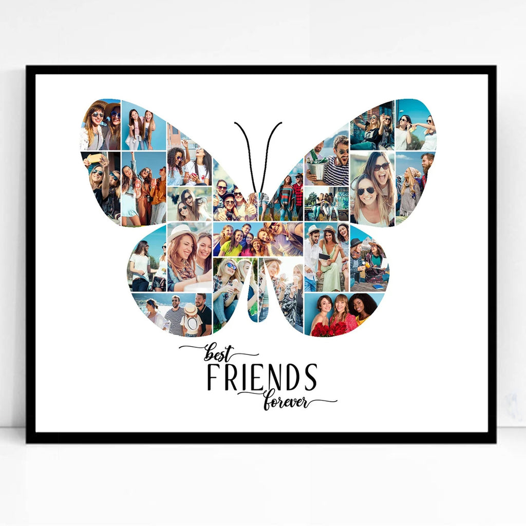 Best Friends Butterfly Framed Photo Collage Birthday Gift