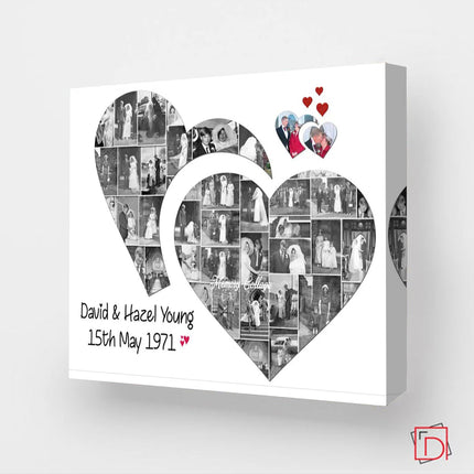 Mr & Mrs Wedding Day Heart Collage Framed Gift