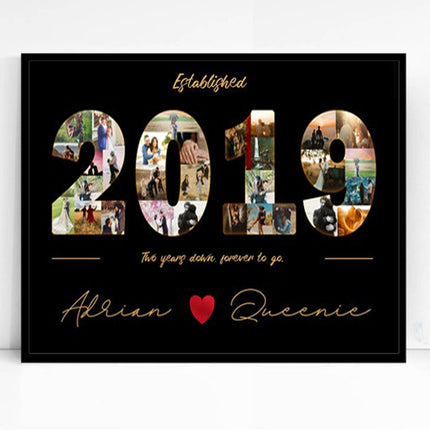 Your YEAR Number Photo Collage Birthday Or Anniversary Gift