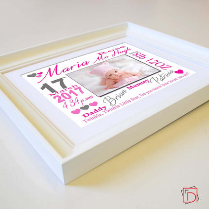Personalised Twinkle Twinkle New Baby Sentiment Gift Frame