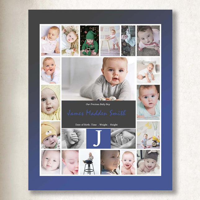 My Initial Baby Framed Photo Collage On Canvas