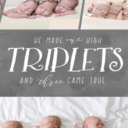 Our Triplets Photo Collage On Canvas