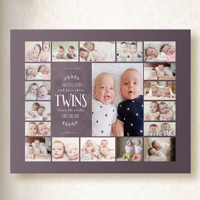 Our Twins Photo Collage On Canvas