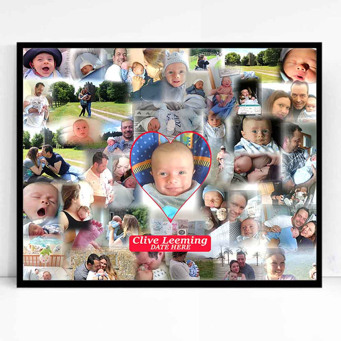 White Smoke My First Year Bubble Framed Photo Collage