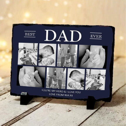 Best Dad Ever Photo Collage Slate