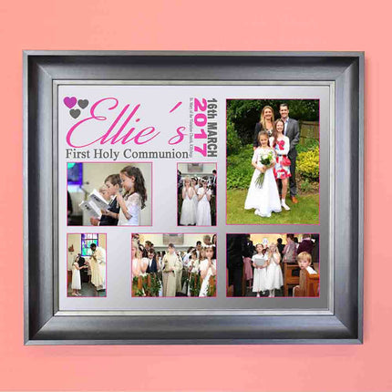 Cloudy First Communion Photo Collage Wall Art