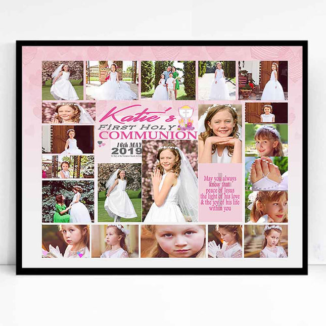 White Smoke Light Of Love First Holy Communion Framed Photo Collage