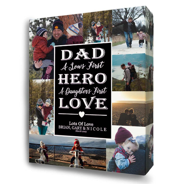Dad Our Hero Collage On Canvas