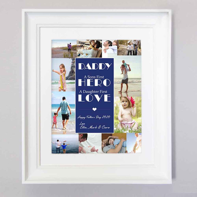 Hero & Love Is Dad Photo Collage Wall Art - Do More With Your Pictures
