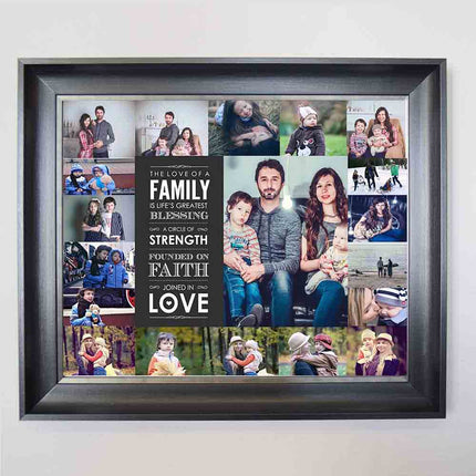 Family is Blessing & Strength Photo Collage Wall Art