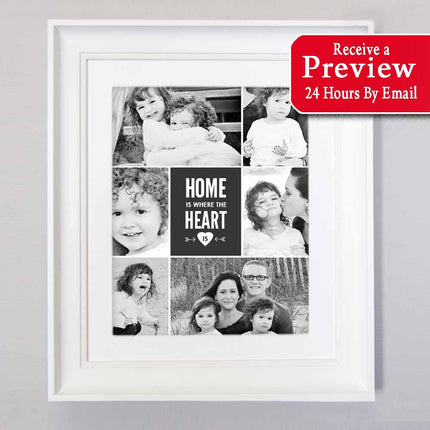Home Is Where The Heart and will stay Framed Photo Collage