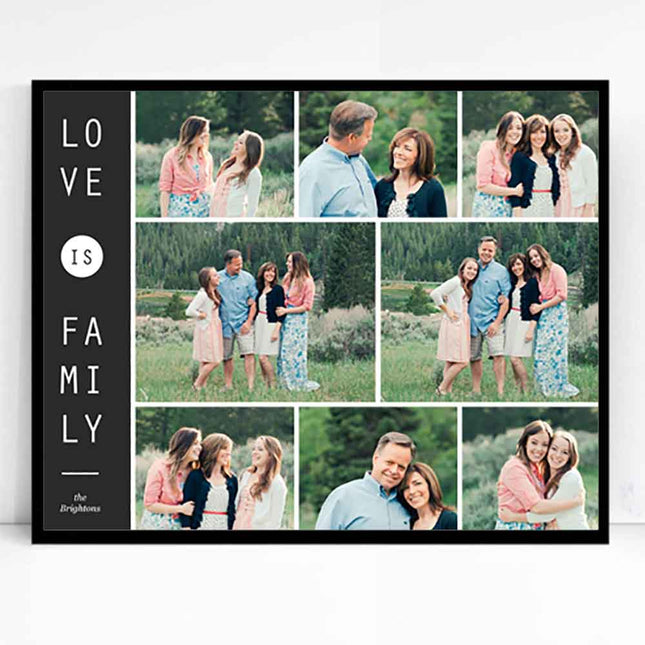 White Smoke Love is Family Framed Photo Collage