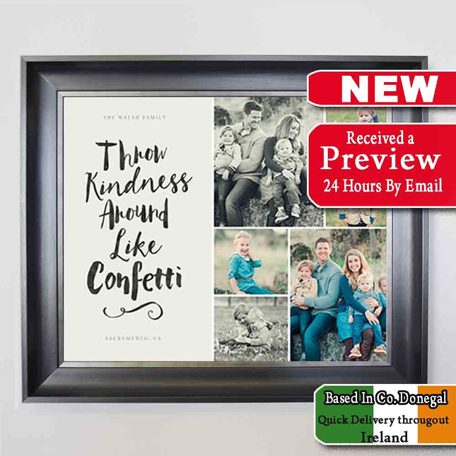 Throw Like Confetti Framed Photo Collage