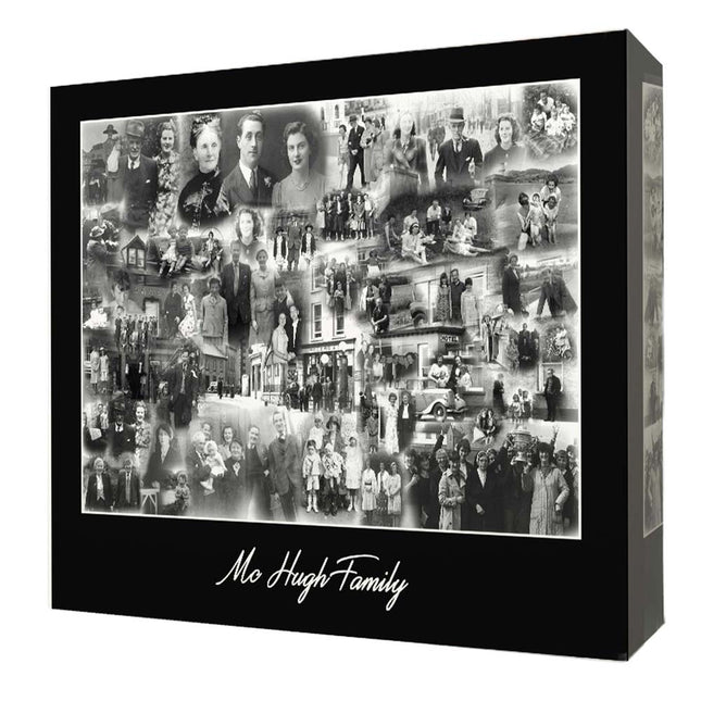 My Monochrome Family Photo Collage On Canvas