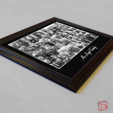 Black My Monochrome Family Framed Photo Collage