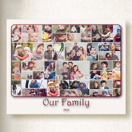 Our Family Cloud Photo Collage On Canvas